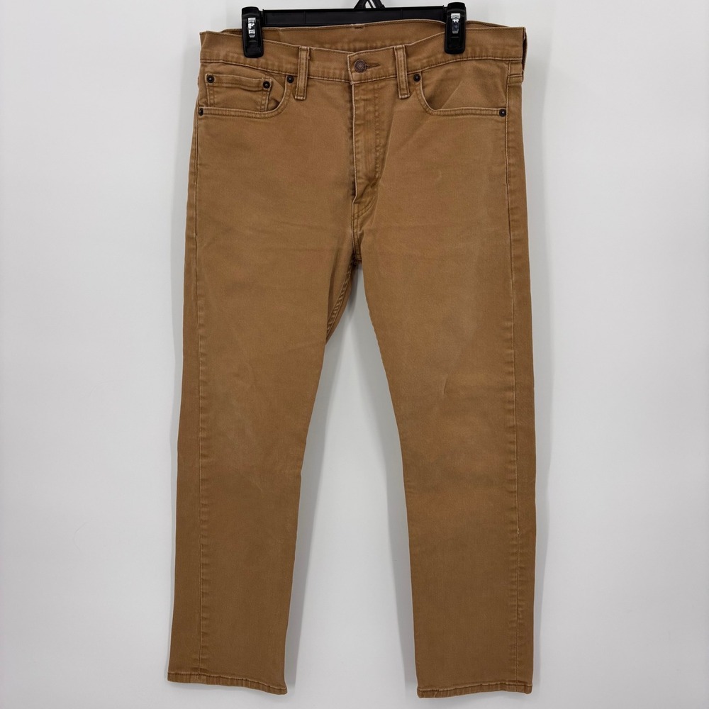 Levis 513 Slim Straight Mens 34x30 Brown Excellent Tobacco Twill Pants